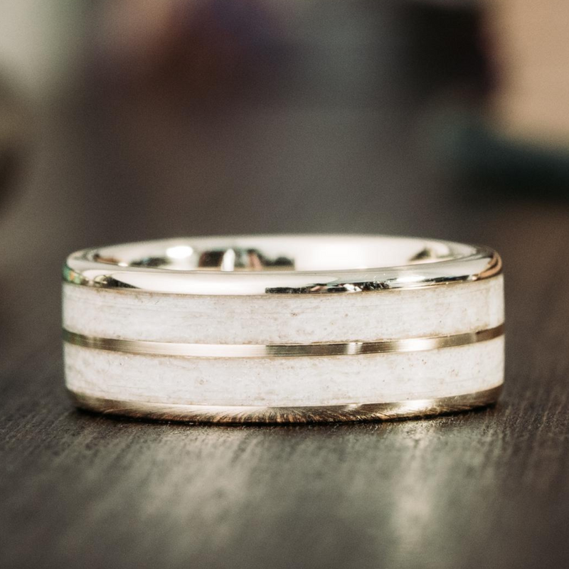 White gold 2025 antler ring