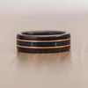 (In Stock) Indian Rosewood Ring & Ancient Douglas Tartan with Dual Rose Gold - Size 11.5 | 9mm Wide