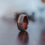 (In-Stock) The Marine Wooden Ring - White Gold - Size 8.5 | 8mm Wide