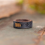 "Join, or Die" Leather Ring | Stone Blue