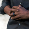Mountains Leather Ring | Stone Blue