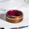 The Purple Heart | Men's Rifle Stock Wood Wedding Band with Purpleheart Wood Liner & Offset Metal Inlay