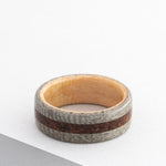 Weathered-Maple-Wedding-Band-Natural-Maple-Liner-Coffee-Inlay-Size-10-25-8mm