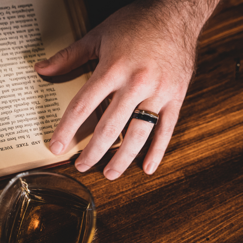 The Coast Guard Teak Wood Coast Guard Uniform Wedding Band