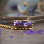 The Maiden | Women's Walnut Wood Wedding Band with Lavender & Metal Inlay