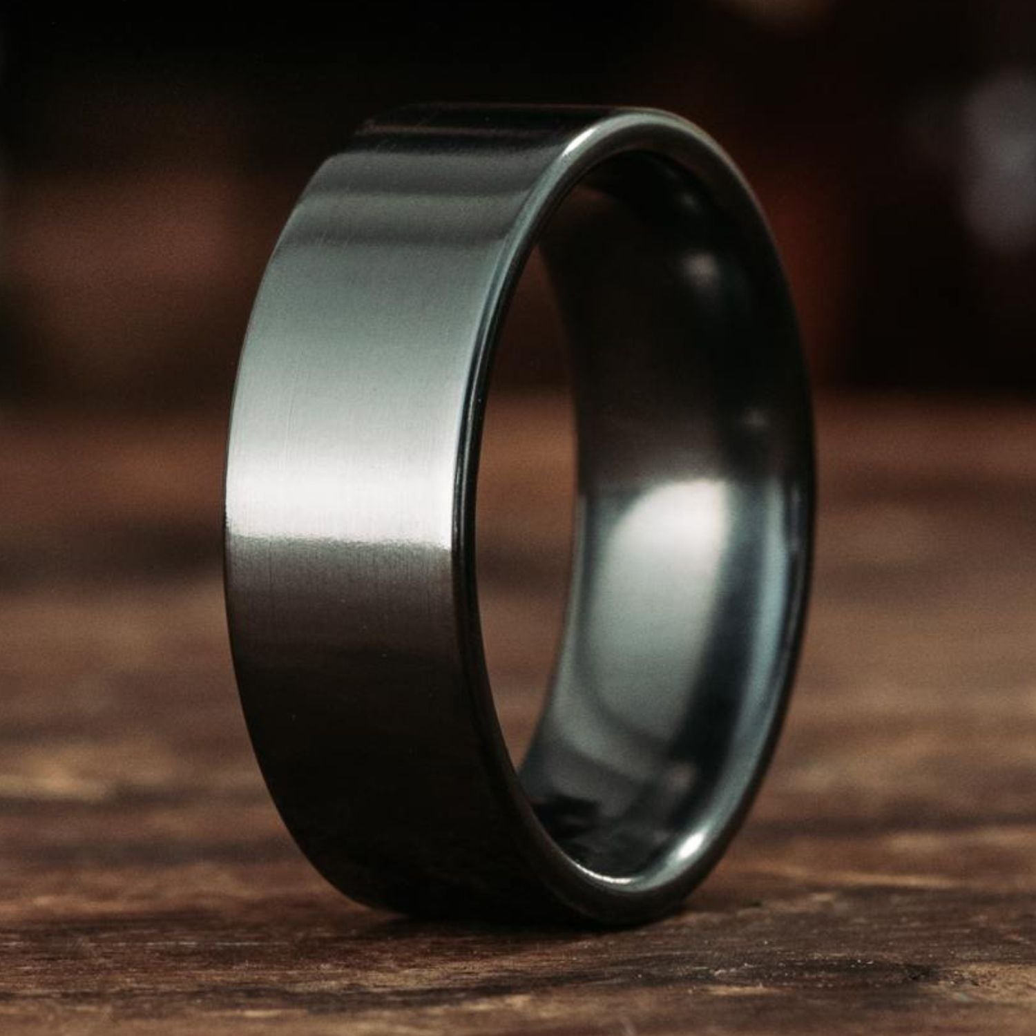 Olympian Noir Men s Polished Black Titanium Ring Rustic And Main Olympian Noir Men s Polished Black Titanium Ring Rustic And Main