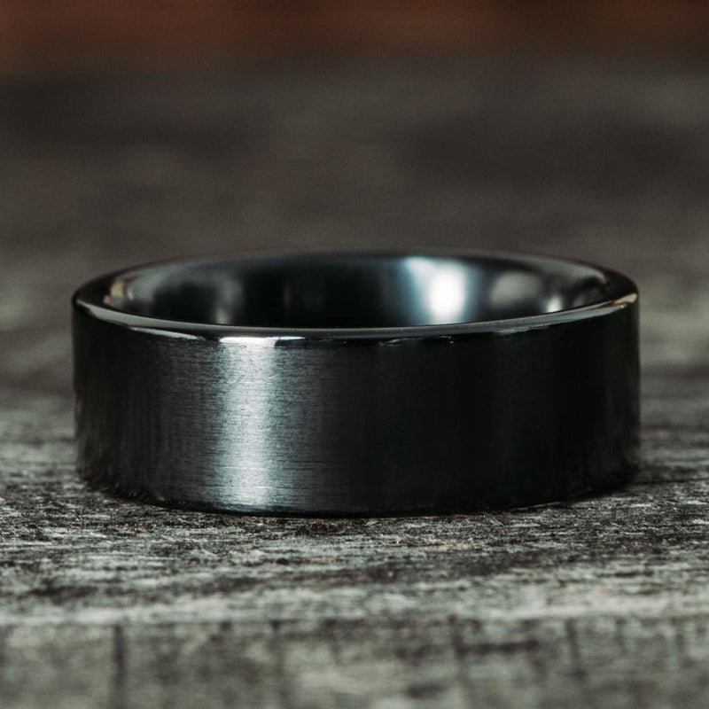     Olympian-Noir-mens-polished-black-titanium-wedding-band
