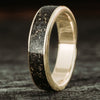 mens-gold-wedding-band-meteorite-gold-flakes-stargazer-rustic-and-main-rings