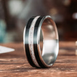       mens-titanium-wedding-band-whiskey-barrel-wood-elk-antler-frontiersman-rustic-and-main