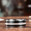       mens-titanium-wedding-band-whiskey-barrel-wood-elk-antler-frontiersman-rustic-and-main