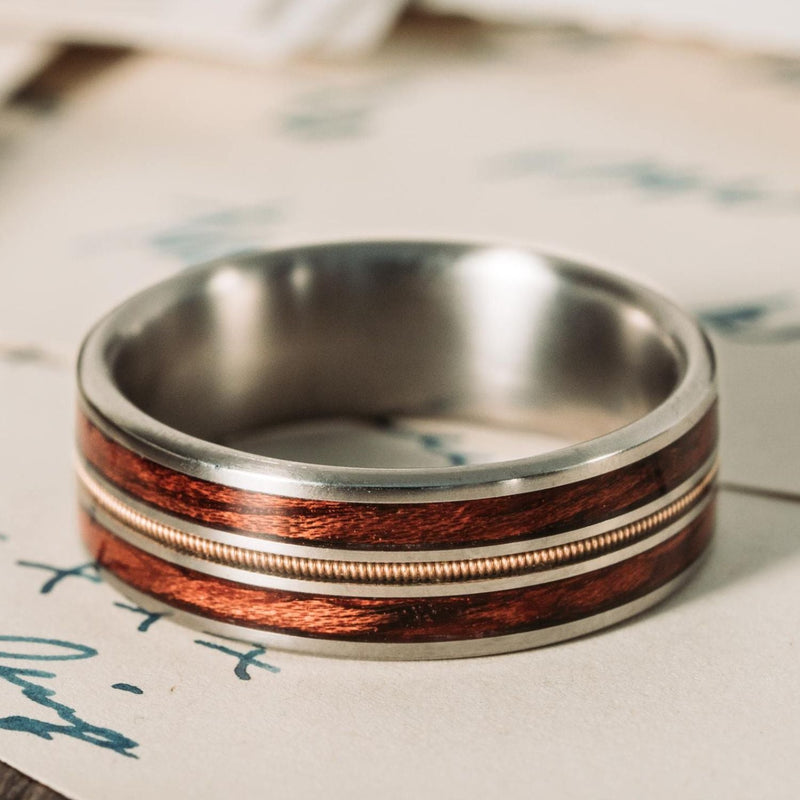 The-Lucy-copper-guitar-string-bloodwood-titanium-mens-wedding-band