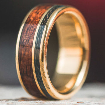 ::Shown in Yellow Gold - 8mm Wide