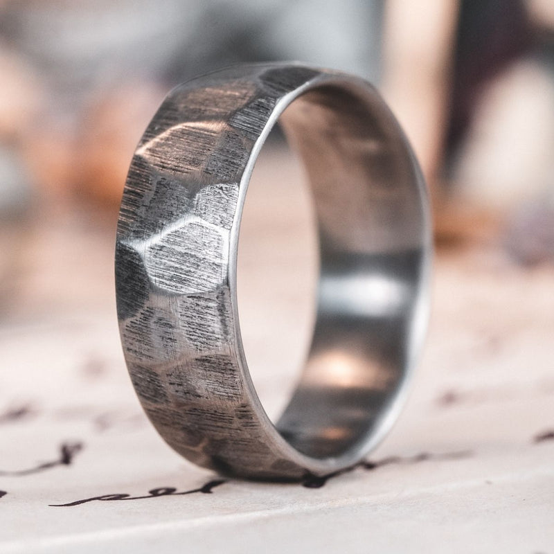 The Apollo Ring - Titanium Men's Wedding Band with Offset Metal Inlay –  Rustic and Main