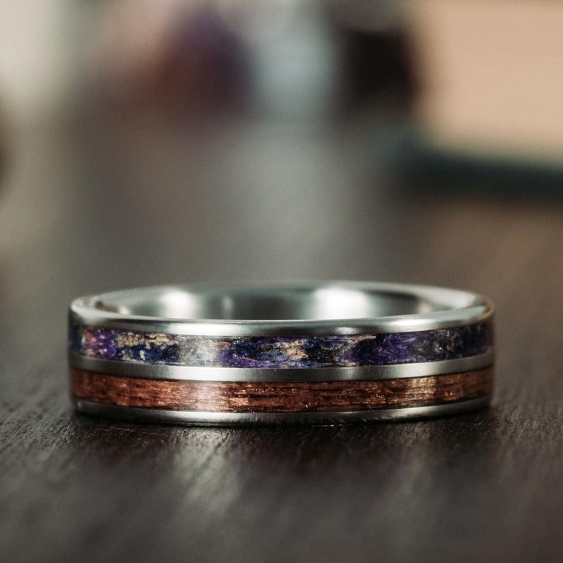 Wynds-Quest-sea-lavender-antique-walnut-titanium-mens-wedding-band