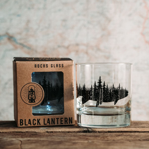 Black Lantern Whiskey Glass Set - Nature Guitar Rock