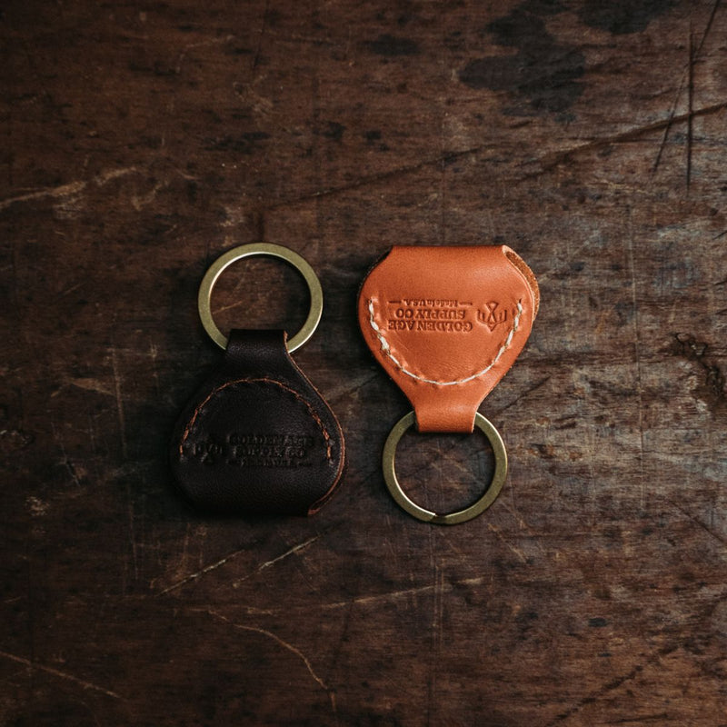 Golden Age Supply Genuine Leather Guitar Pick Keychain | Rustic and Main
