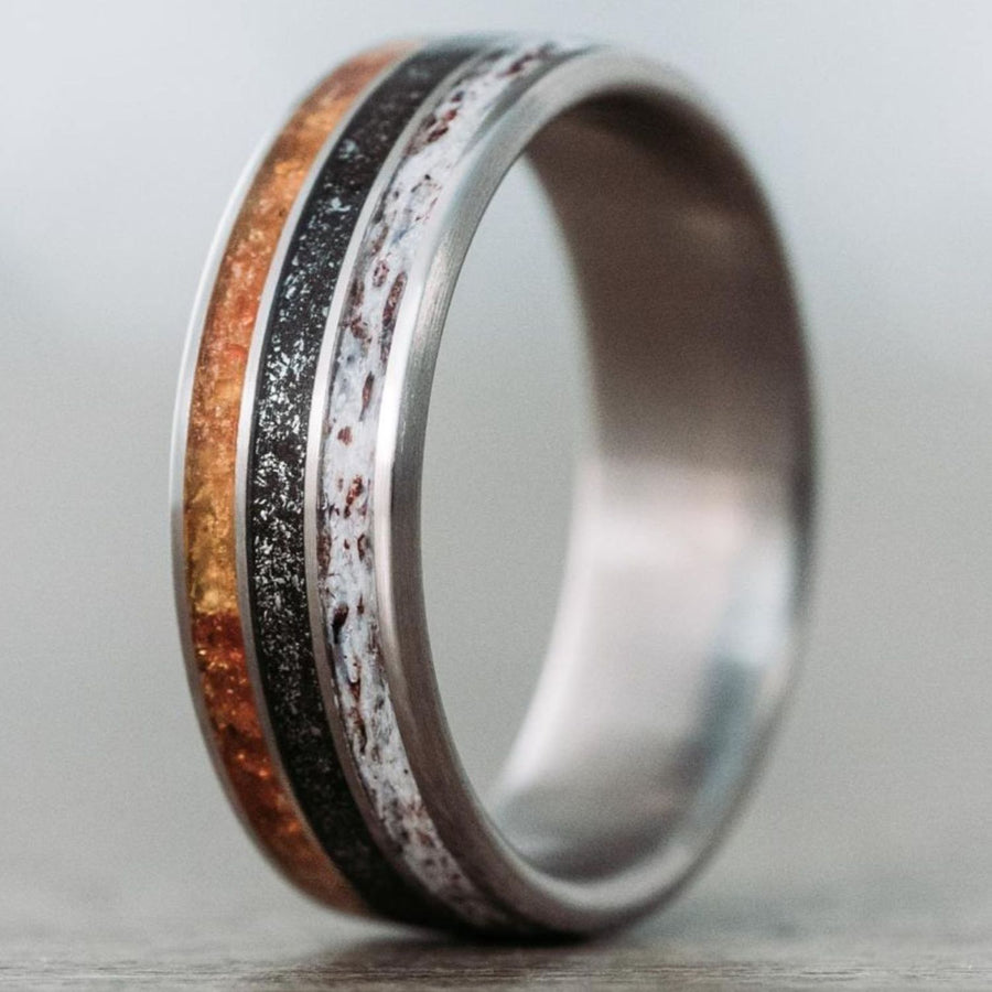     last-frontier-elk-meteorite-amber-mens-titanium-wedding-band