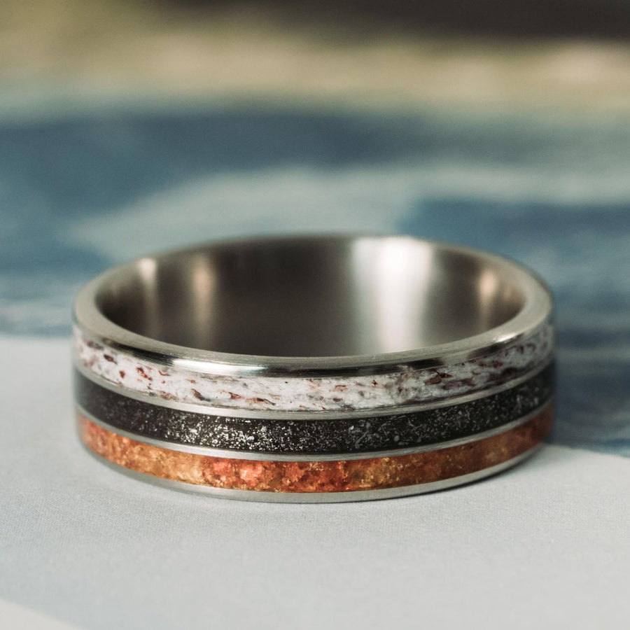last-frontier-elk-meteorite-amber-mens-titanium-wedding-band
