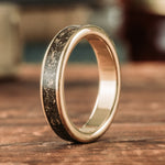 mens-gold-wedding-band-meteorite-gold-flakes-stargazer-rustic-and-main-rings