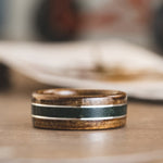 The Air Force | Men's Wood Wedding Band with Air Force Flight Suit & Dual Metal Inlays