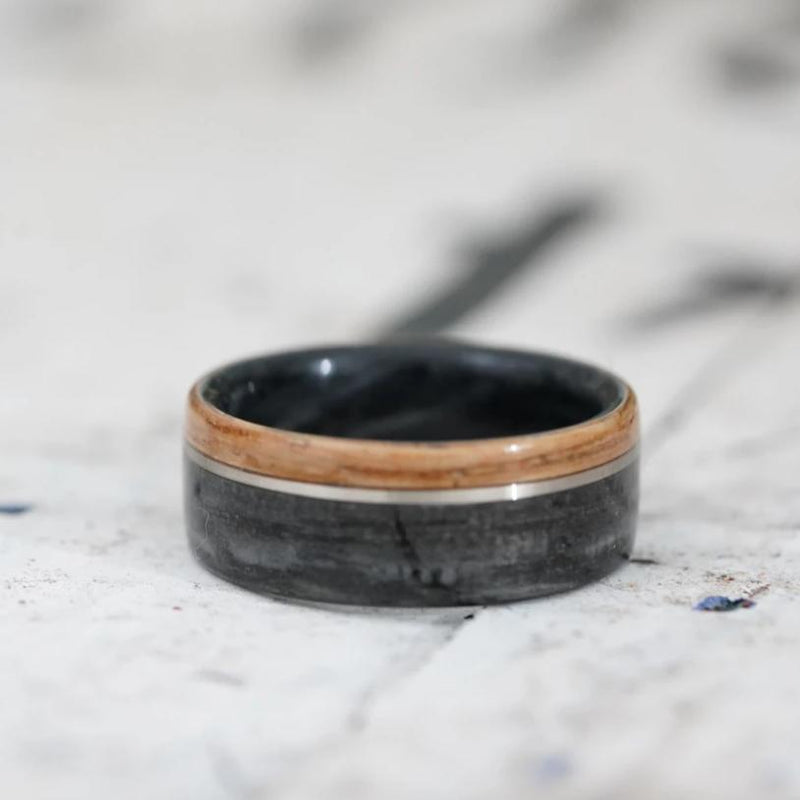 (In-Stock) The Highball Whiskey Barrel Ring - Sterling Silver - Size 10.25 | 8mm Wide