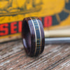 Rings - Celtic Tartan Wood Wedding Ring - Rosewood With Center Tartan & Dual Gold Inlays