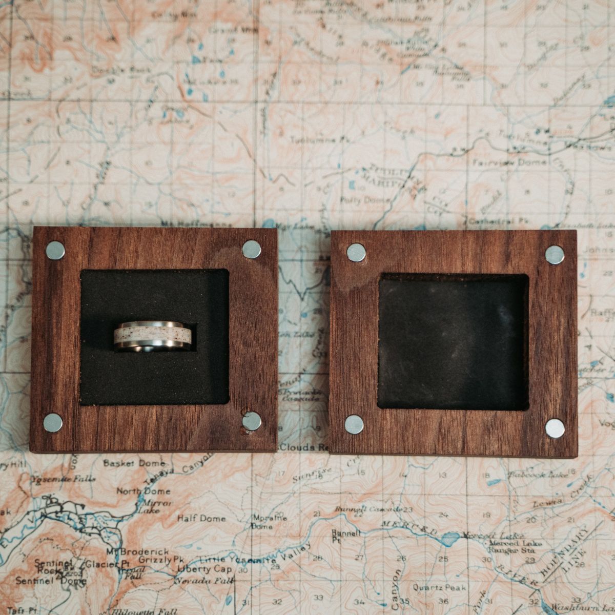 Solid Walnut Square Wooden Ring Box | Rustic & Main – Rustic and Main