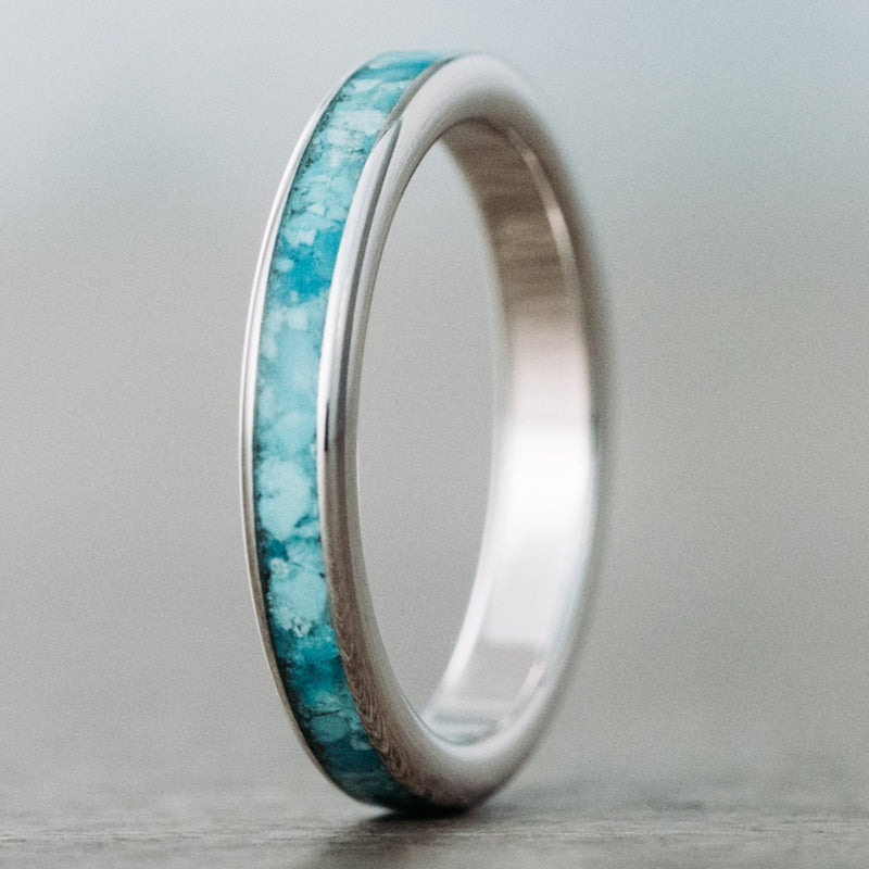 The O'Keeffe | Women's Titanium and Turquoise Ring