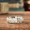 The Apollo | 7mm & 8mm Men's Hammered White Gold Wedding Band